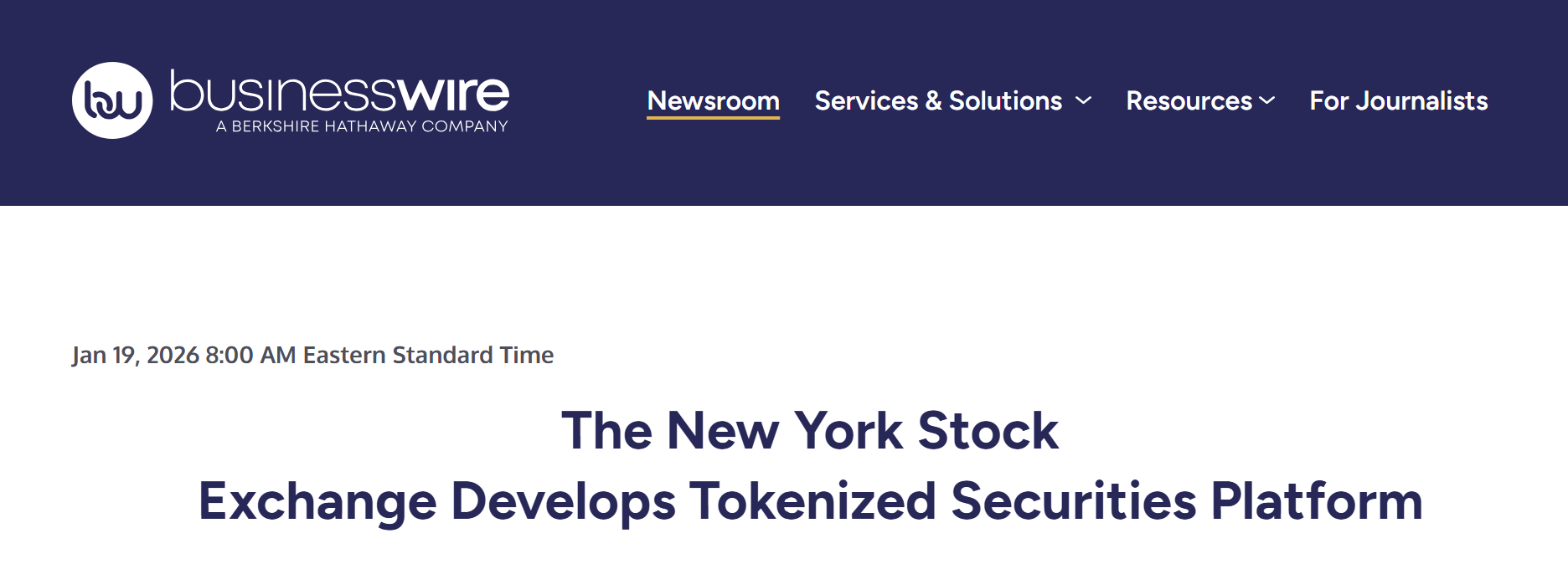 Tokenization Marches On — Now the NYSE
